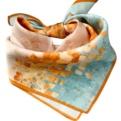 惟嫒100%桑蚕丝小方巾亲肤柔软