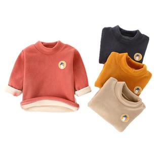 男童女童加绒打底衫摇粒绒儿童卫衣半高领加厚宝宝保暖婴儿上衣冬