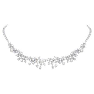 韩式破碎璀璨闪闪星云项链耳钉女珍珠锁骨链婚纱礼服生日礼服配饰