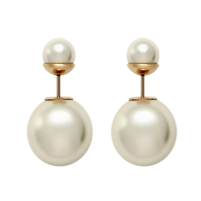 奥米迪奥珍珠耳钉纯银大小前后潮