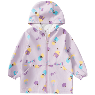 秋冬季儿童防水罩衣长袖女孩羽绒服防脏罩衫外套男宝宝吃饭护衣兜