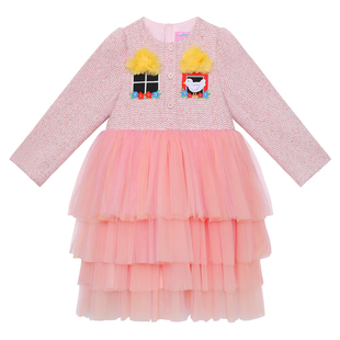 pocoblush【窗台上的音乐会】小香风网纱外套裙女童秋冬公主礼服