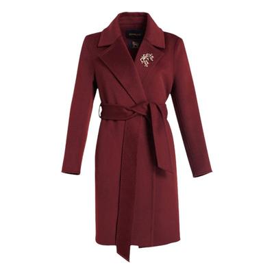 乔万尼绵羊毛酒红毛呢外套