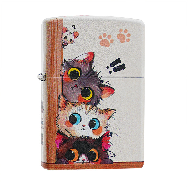 zippo打火机猫里猫气可爱礼盒