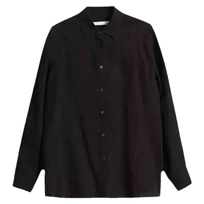 2026春秋新款28支精梳麻长袖衬衫休闲百搭文艺衬衣女轻薄小衫上衣