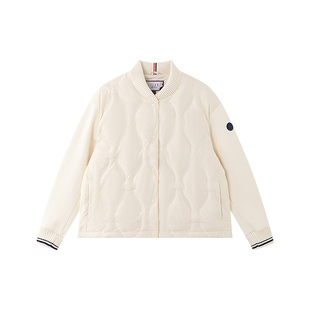 ELLE ACTIVE女装短款棒球羽绒服25年冬款拼接针织保暖运动外套