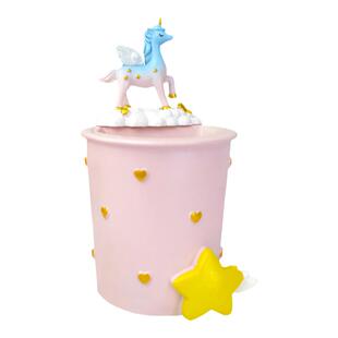 独角兽笔筒可爱梳妆台萌物创意化妆刷收纳桶桌面树脂小摆件少女心