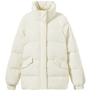 热风面包羽绒服女款2024年冬季新品宽松立领加厚外套保暖蓬松女装