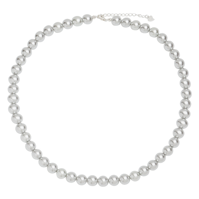 耳边风经典正圆麻灰珍珠施家项链