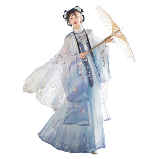 裳云兮玉蝴蝶原创汉服女明制云肩齐腰褶裙轻薄透披风绣花中秋春夏