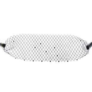 欧美复古贺峻霖周笔畅同款蒙眼造型大网眼罩面纱头饰黑钻珍珠面罩