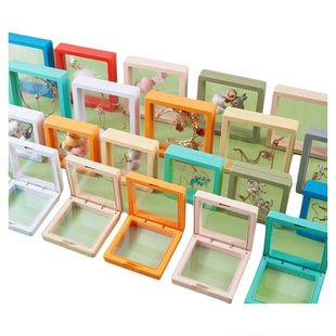 饰品悬浮盒pe薄膜盒手镯戒指防氧化首饰透明展示收纳盒密封便携