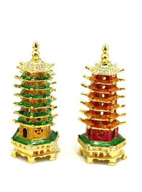 毕业季礼物珐琅彩金属工艺品七层文昌塔风水摆件创意家居小礼品