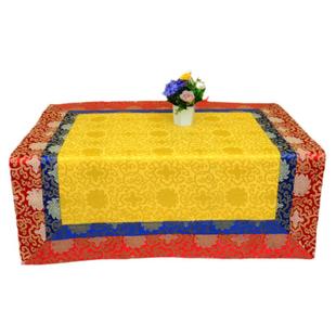 藏式供桌布佛台布民族风家用香案桌贡台垫织锦缎餐桌茶几盖布1米