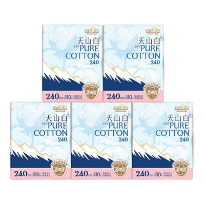 淘淘氧棉天山白纯棉卫生巾日用240mm消毒级国标30片装全周期组合