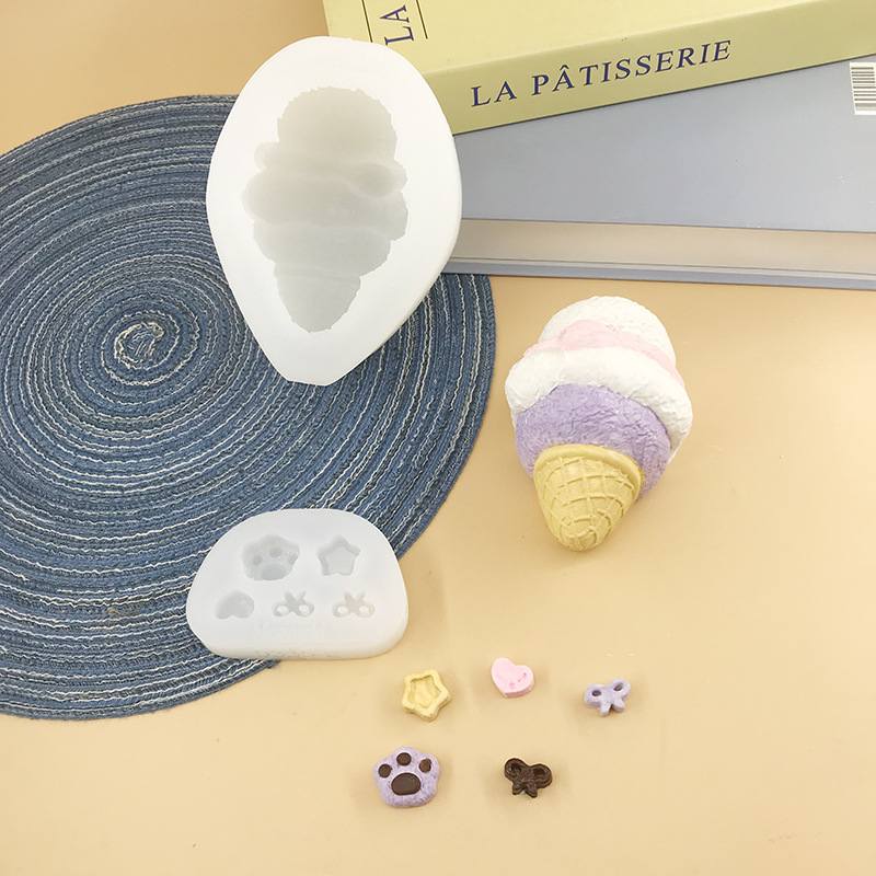 捏捏模具分体叠叠甜筒食品级手工斯硅胶慕蜡烛翻模磨具巧克力制作