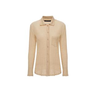 RODERIC WONG2025夏季简约舒适皱感毛边衬衫上衣淡人穿搭