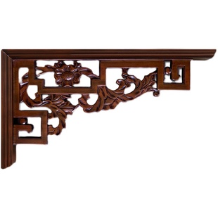 东阳木雕吊顶枪角实木仿古雕花新中式装修镂空花格欧式梁托枪花