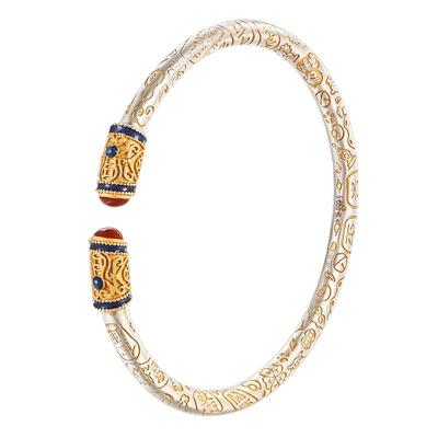 足银999描金吉言珐琅手镯