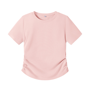 班尼路S&K系列白色正肩短袖t恤女2026夏季新款收腰显瘦短款上衣H