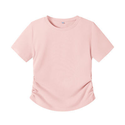 班尼路白色正肩短袖t恤短款上衣