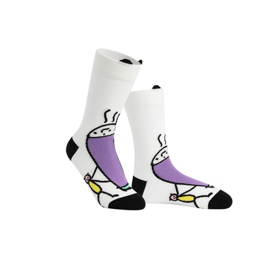 Riceupup“干活小人”手绘彩色中筒袜男女同款