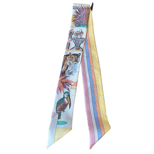 18姆米真丝小丝巾缠包带100%桑蚕丝飘带装饰包包手柄法式长条领巾