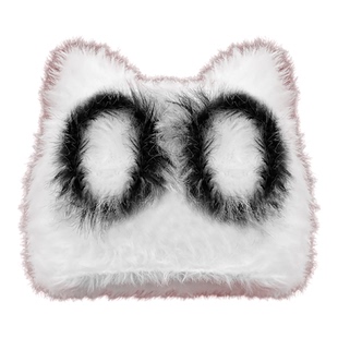 亚文化甜酷卡通风毛绒猫耳毛线帽子女冬季保暖街头潮流毛绒套头帽