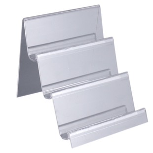 亚克力透明钱包展示收纳架钱包架面膜手机展示架梯形支架眼镜架子