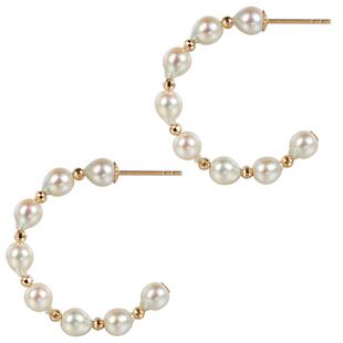 海蒂珠宝 辉夜 鎏金灰Akoya海水珍珠耳环女18K金耳饰耳坠礼物定制