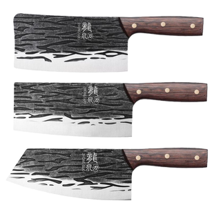 龙泉菜刀套装锰钢锻打家用超快锋利厨师专用切肉切片砍骨刀具厨房