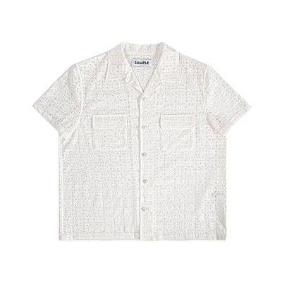 白色蕾丝老钱风衬衫工装