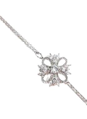 进口D色莫桑石雪花钥匙项链