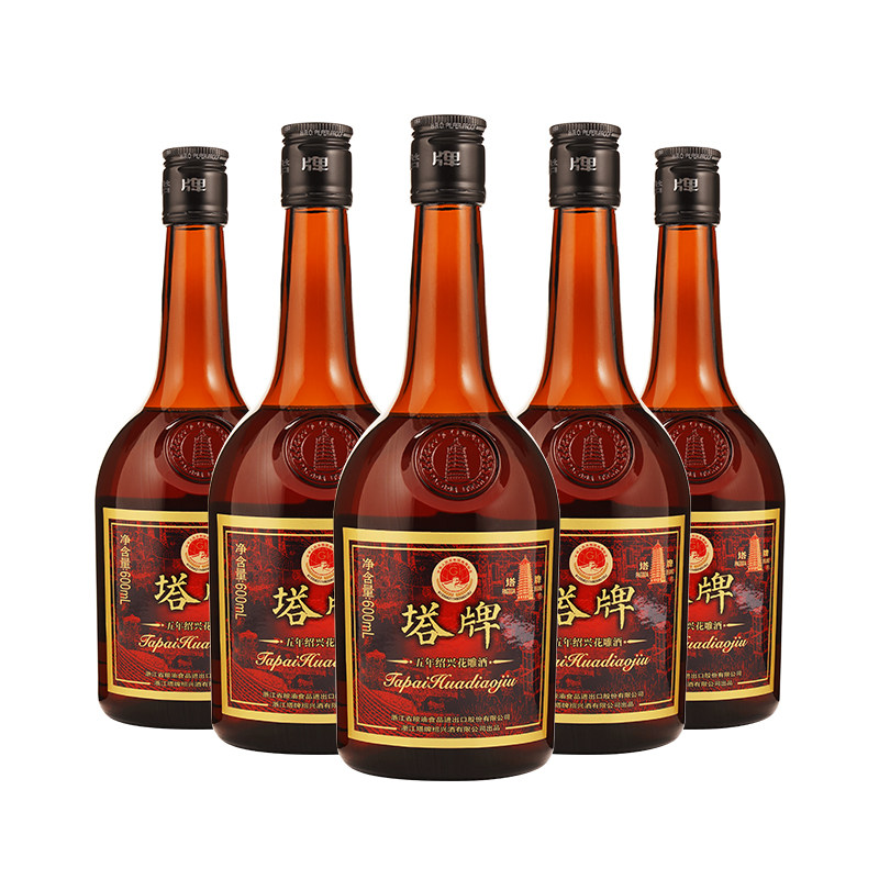 塔牌黄酒五年陈花雕酒600ml*6瓶