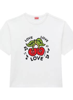 KENZO 26秋冬新品 女士樱桃图案宽松版型T恤衫