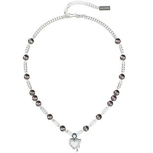 [BG官方]新款融化冬季珍珠爱心吊坠黑猫眼石项链原创小众百搭简约