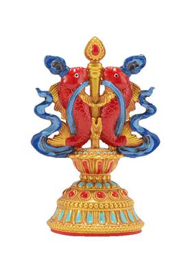 闯隆藏式摆件树脂彩绘八吉祥摆件