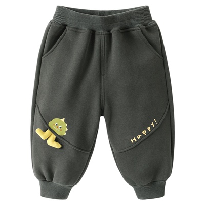 咔咔熊猫男童裤子冬季加绒厚