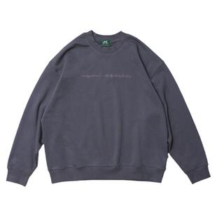 todaynowind 刺绣slogan圆领基础款卫衣  宽松休闲男女 今日无风