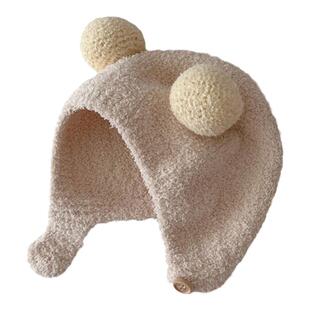 婴儿帽子秋冬韩版婴幼儿宝宝可爱超萌护耳帽儿童针织帽秋冬毛线帽