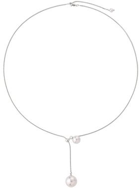 秋冬新款流苏毛衫珍珠项链女小众时尚气质设计银色毛衣锁骨链配饰