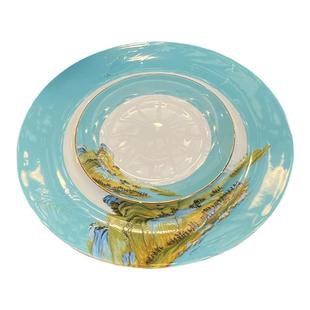 康普诗千里江山酒店会所餐具摆台套装私人定制家宴高级景德镇陶瓷