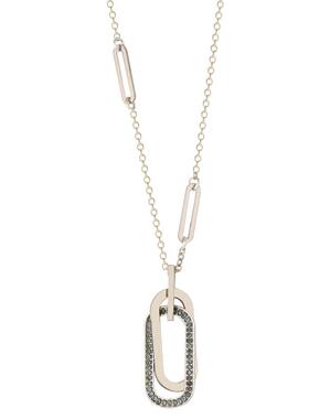 复古咖色几何项链长款毛衣链