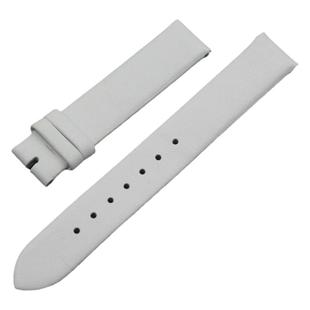 皇冠店 天王手表真皮表带 白色平纹薄款 女表链 16mm等宽牛皮表带