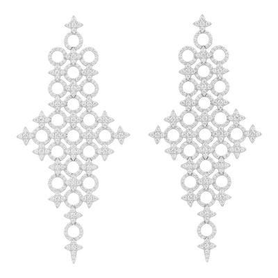 APM Monaco六芒星圆圈垂坠银白色耳环个性夸张女款生日礼物送女友