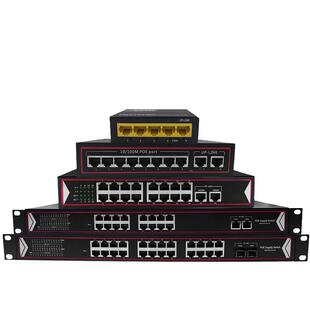 拓轩国标POE交换机百兆千兆4口5口8口12口16口24口监控专用标准48V供电支持大华海康网络摄像头