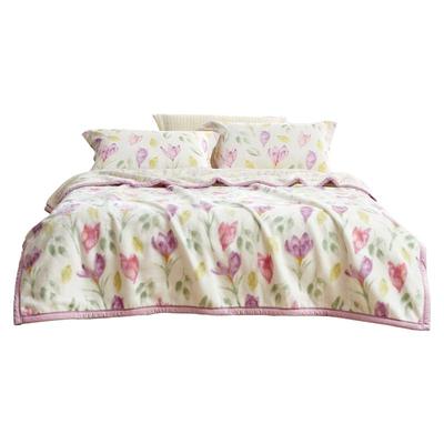 罗莱家纺秋冬空调沙发毯毛毯家用双人床床单绒毯加厚双层拉舍尔毯