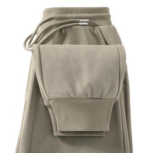 GV真维斯加绒裤子男款2025新款秋冬运动裤男士宽松休闲加厚卫裤A