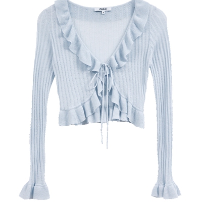 ONLY甜美短款长袖针织衫