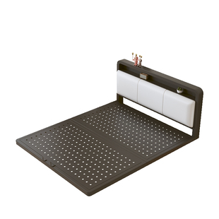 铁艺洞洞板悬浮床主卧1米8双人床家用1米5单人榻榻米不锈钢床架子